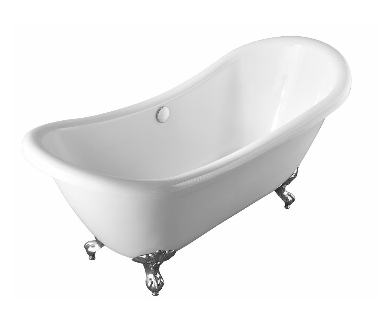 2023 Elegant White Acrylic Clawfoot Bathtub - JS-726 in 1.5m  1