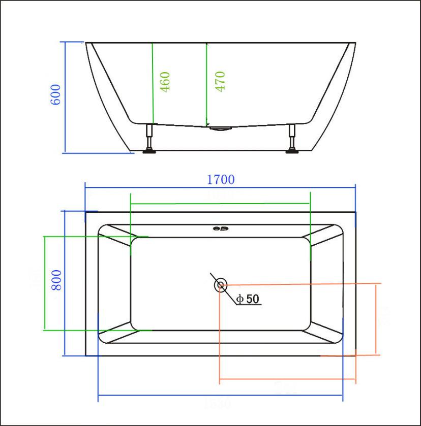 Find Style and Luxury with Our Rectangular Acrylic Bathtub 4