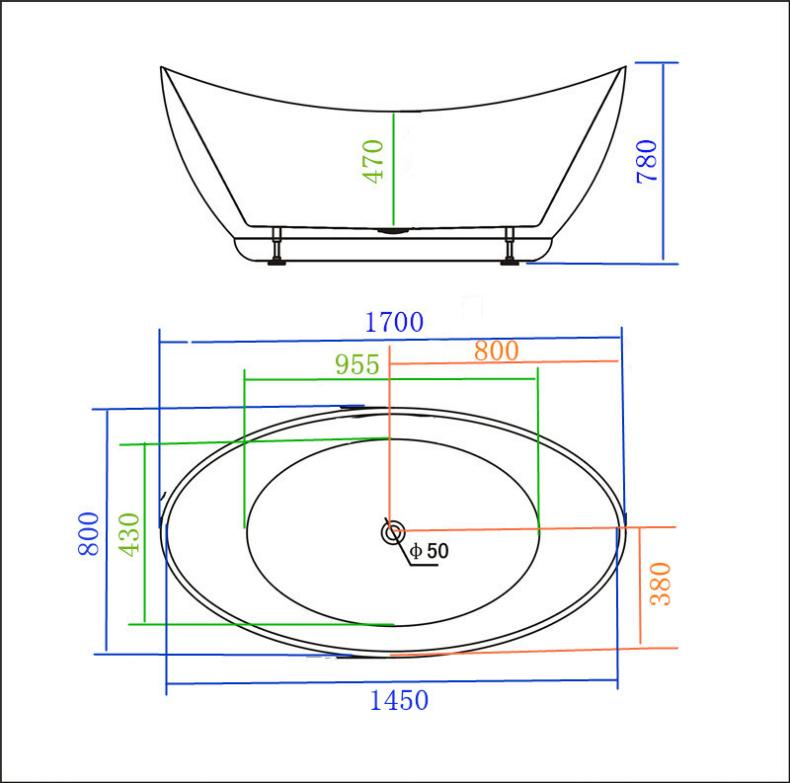 JS-720 Rectangular Freestanding Tub - Contemporary & Chic 4