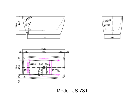 The Latest and Hottest High-End Bathtub Design - JS-731 4